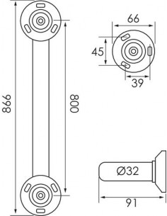 BARRE DE MAINTIEN DROITE CHROMEE 2