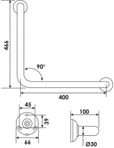 BARRE DE MAINTIEN COUDEE 90° PELLET 2