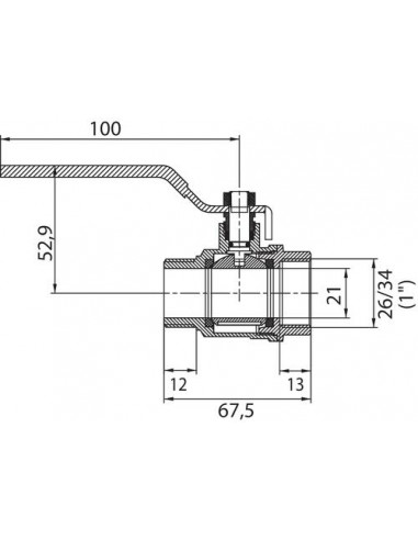 VANNE A SPHERE MALE FEMELLE V470 MANETTE PLATE 470-26MF