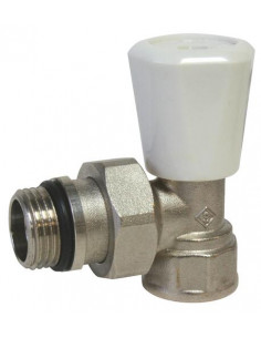 ROBINET DE RADIATEUR SIMPLE REGLAGE EQUERRE NICKELE 486-20N