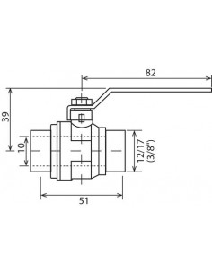 VANNE A SPHERE DOUBLE MALE PN30 - MANETTE PLATE 2