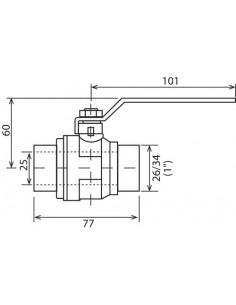 VANNE A SPHERE DOUBLE MALE PN30 - MANETTE PLATE 2