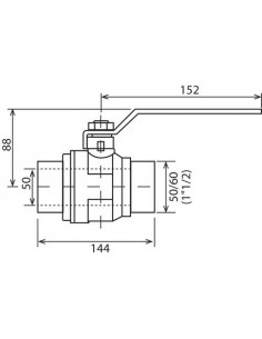 VANNE A SPHERE DOUBLE MALE PN30 - MANETTE PLATE 2