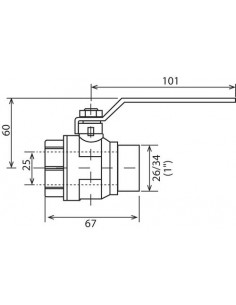 VANNE A SPHERE MALE FEMELLE PN30 - MANETTE PLATE 2