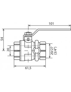 VANNE A SPHERE DOUBLE FEMELLE A PURGE PN30 - MANETTE PLATE 2