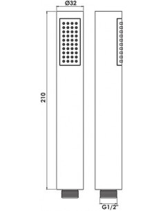 Douchette minimaliste anticalcaire mono-jet ABS ø32mm 2