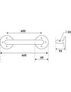 BARRE DE MAINTIEN LAITON CHROME 2