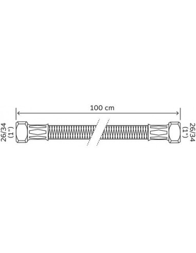 FLEXIBLE CHAUFFAGE DROIT A 2 ECROUS TOURNANTS FEMELLE 5655-10