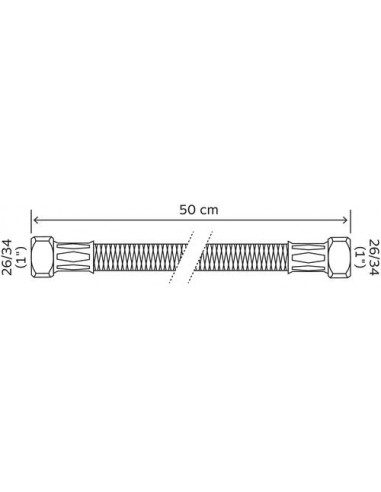 FLEXIBLE CHAUFFAGE DROIT A 2 ECROUS TOURNANTS FEMELLE 5655-50