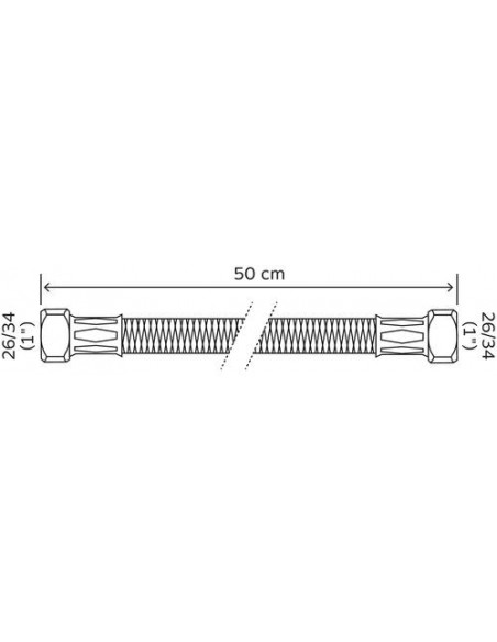 FLEXIBLE CHAUFFAGE DROIT A 2 ECROUS TOURNANTS FEMELLE 5655-50