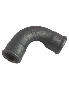 COUDE FONTE NOIRE GRAND RAYON 90° DOUBLE FEMELLE N° 2