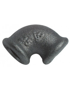 COUDE EGAL FONTE NOIRE PETIT RAYON 90° DOUBLE FEMELLE N° 90 2