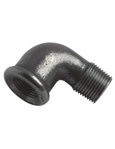 COUDE EGAL FONTE NOIRE PETIT RAYON 90° MALE FEMELLE N° 92