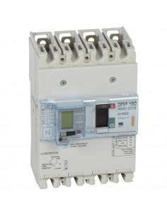 Disjoncteur magnétothermique différentiel DPX³160 pouvoir de coupure 25kA 400V~ 4 Pôles 63A LEGRAND 420073