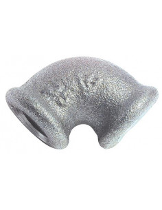 COUDE EGAL FONTE GALVANISEE PETIT RAYON 90° DOUBLE FEMELLE N° 90 2