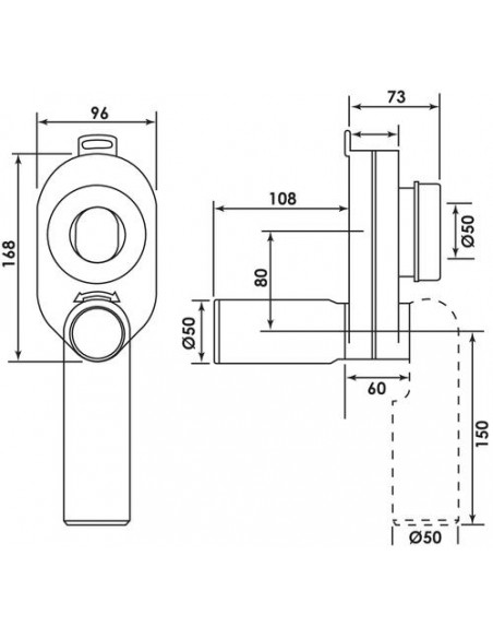 Siphon urinoir encastré 6685