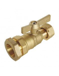 ROBINET D'ARRET COMPTEUR DROIT A BOISSEAU SPHERIQUE POUR TUBE PE 2