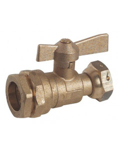 ROBINET D'ARRET COMPTEUR DROIT A BOISSEAU SPHERIQUE POUR TUBE PE