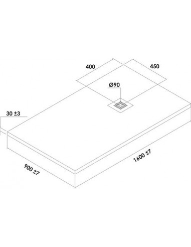 RECEVEUR DE DOUCHE EXTRA PLAT EN RESINE DE SYNTHESE 800303