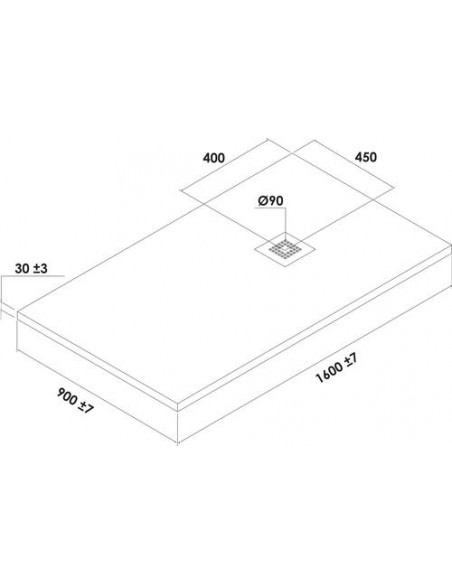 RECEVEUR DE DOUCHE EXTRA PLAT EN RESINE DE SYNTHESE 800303