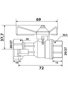 ROBINET D'ARRET COMPTEUR DROIT A BOISSEAU SPHERIQUE 2