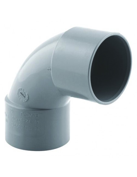 COUDE PVC A 87.30° POUR EVACUATION DOUBLE FEMELLE