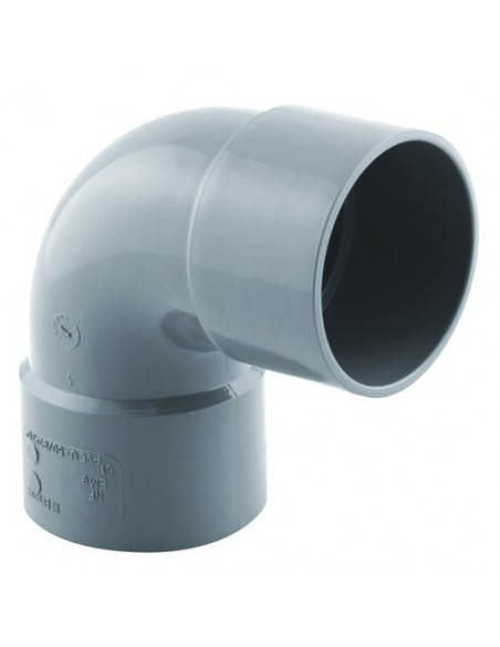 COUDE PVC A 87.30° POUR EVACUATION DOUBLE FEMELLE