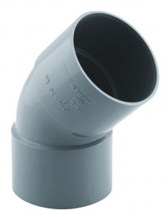 COUDE PVC A 45° POUR EVACUATION DOUBLE FEMELLE 2