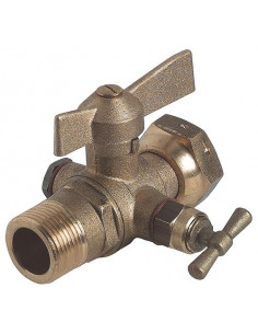 ROBINET D'ARRET COMPTEUR DROIT A BOISSEAU SPHERIQUE A PURGE