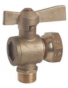 ROBINET D'ARRET COMPTEUR EQUERRE A BOISSEAU SPHERIQUE 2