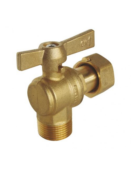 ROBINET D'ARRET COMPTEUR EQUERRE A BOISSEAU SPHERIQUE