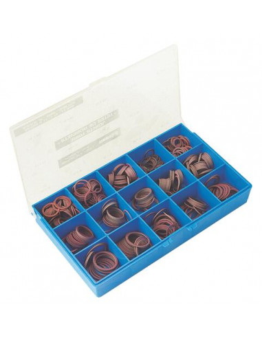 COFFRET PLASTIQUE DE JOINTS FIBRE ASSORTIS POUR TETES DE ROBINET