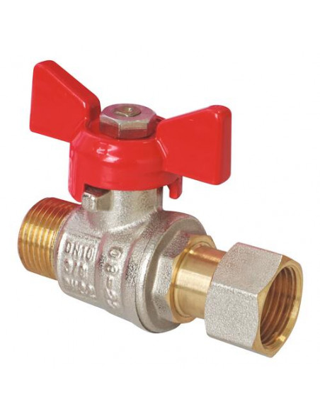 Vanne à sphère mâle écrou tournant 12/17 V490 à manette papillon 101012004