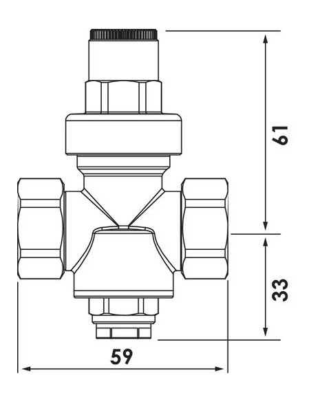 Réducteur de pression à piston double femelle 15/21 14191-15