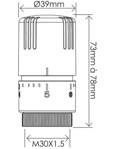 Tête thermostatique liquide VT0,5 190