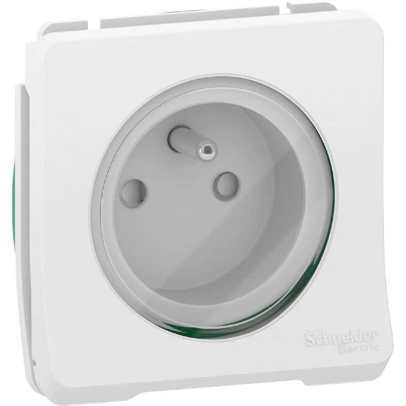 Mureva Styl Prise courant 2P+T composable IP55 IK08 connex auto blanc SCHNEIDER MUR39133