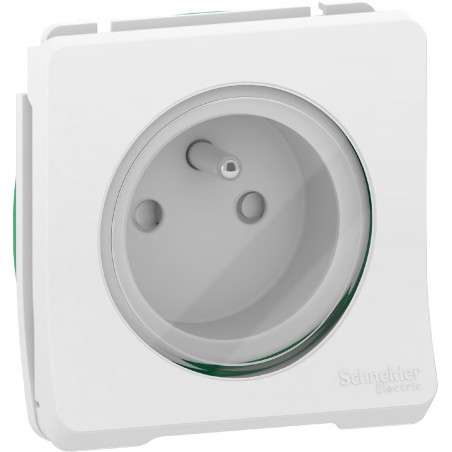 Mureva Styl Prise courant 2P+T composable IP55 IK08 connex auto blanc SCHNEIDER MUR39133