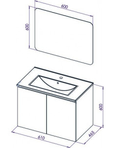 Meuble OSLO à suspendre 2 portes 60cm blanc mat 402117556 2