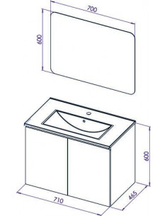 Meuble OSLO à suspendre 2 portes 70cm blanc mat 402117559 2