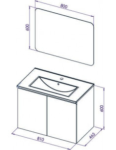 Meuble OSLO à suspendre 2 portes 80cm blanc mat 402117562 2