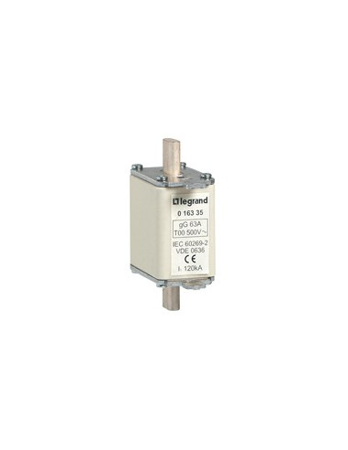 Cartouche industrielle à couteau type gG taille 00 avec voyant 80A LEGRAND 016340