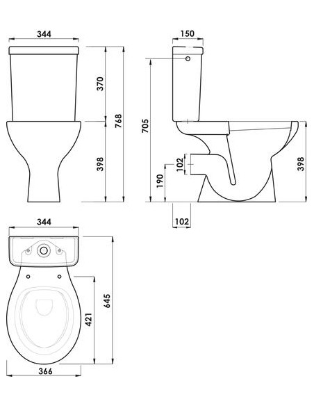 Pack WC sans bride NF LIMPIO charnières plastique  HAM-501512021