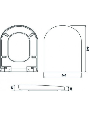 Abattant blanc pour cuvette sans bride 501514001