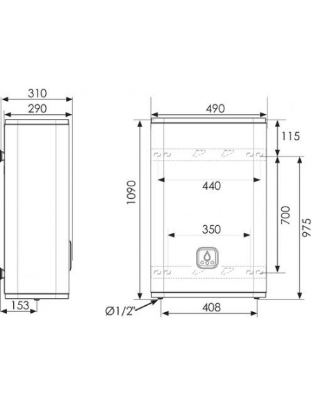 Chauffe eau électrique stéatite LINEO connecté plat multipositions 65 litres ATLANTIC 604510212