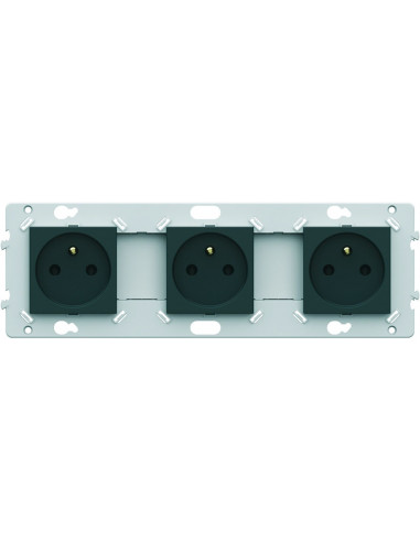 Prise triple 2P+T anthracite HAGER WE123A
