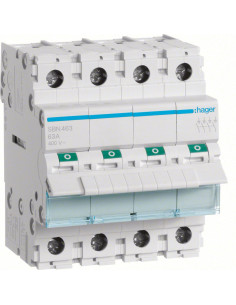 Interrupteur modulaire 4 pôles 63A HAGER SBN463 2