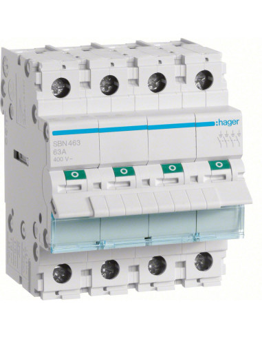 Interrupteur modulaire 4 pôles 63A HAGER SBN463