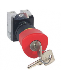 Coup de poing à accrochage non lumineux Osmoz complet IP69 Ø40 EN 418 à clé rouge LEGRAND 023727