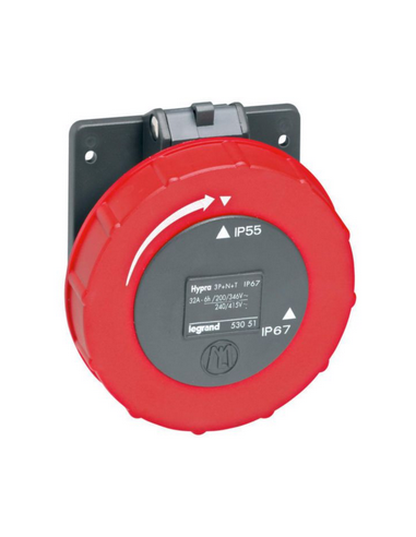Prise à entraxes unifiés Hypra 3P+T+N IP66/67-55 - 380V~ à 415V~ plastique LEGRAND 053051