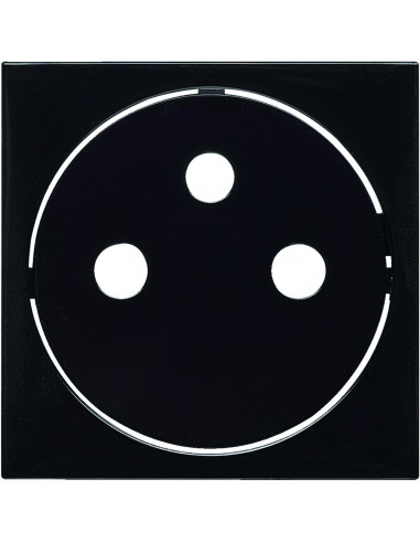 Enjoliveur PC affleurante 2P+T - noir HAGER WXD106N